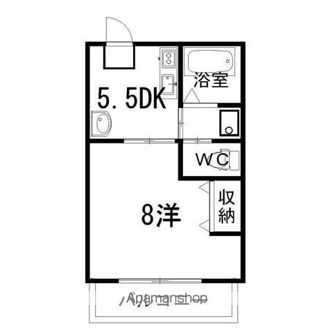 マルイマンション(1DK/4階)の間取り写真