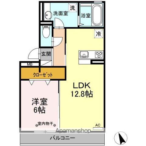 ブリジャール(1LDK/2階)の間取り写真