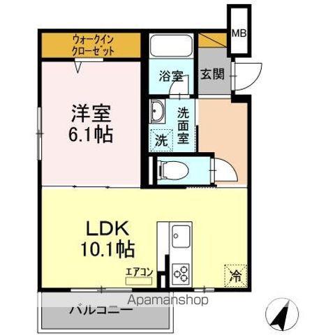 BLANC NEIGE NISHICHIBA(1LDK/5階)の間取り写真