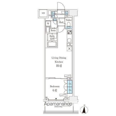 フロンティアレジデンス錦糸公園(1LDK/6階)の間取り写真