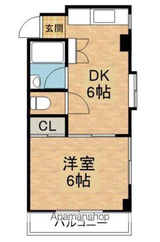 ラフォーレ・二見(1DK/3階)の間取り写真
