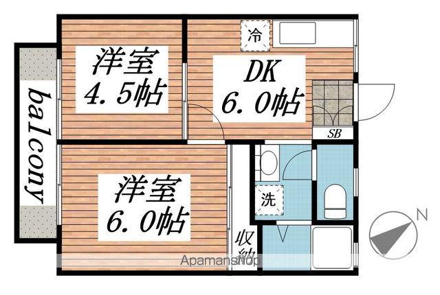 グランメゾンOC(2DK/2階)の間取り写真