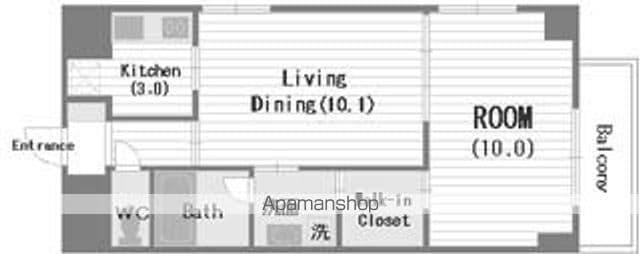 CREO北堀江(1LDK/6階)の間取り写真