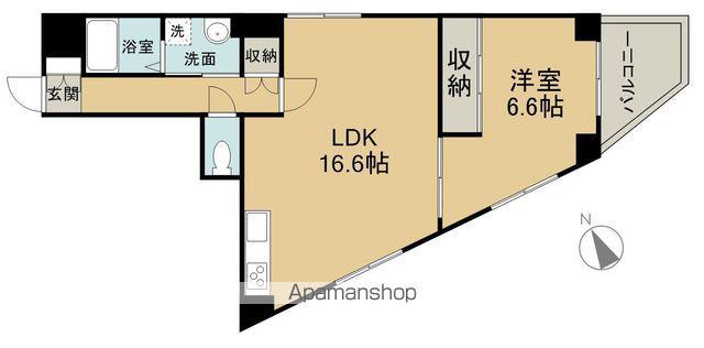 第2メゾン庚午(1LDK/6階)の間取り写真