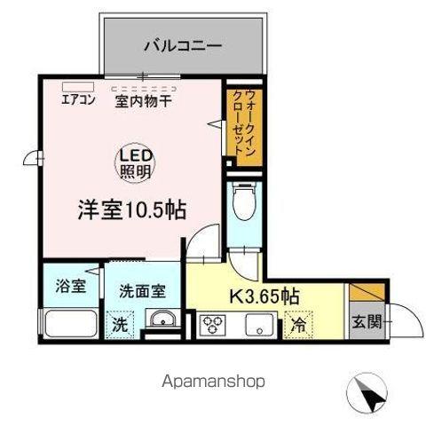 D-ROOM八千代台(1K/3階)の間取り写真