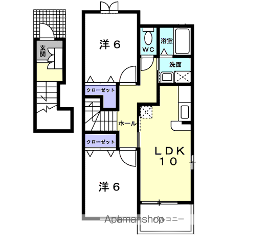 アルハンブラ二番館(2LDK/2階)の間取り写真