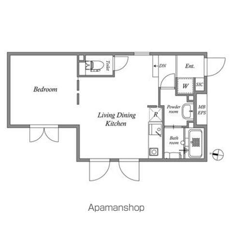 ALERO参宮橋(ワンルーム/1階)の間取り写真