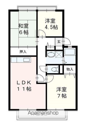 サンビレッジ大野C(3LDK/2階)の間取り写真