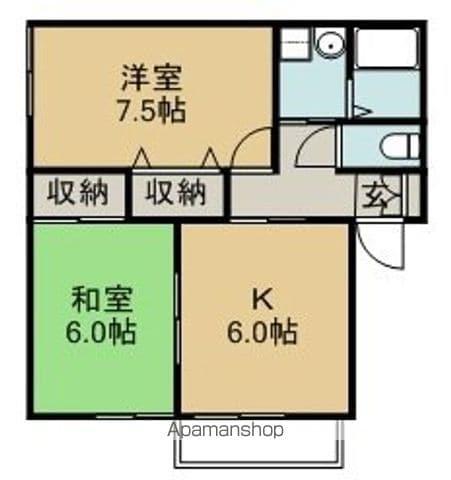 ベルパークKⅢ(2DK/2階)の間取り写真
