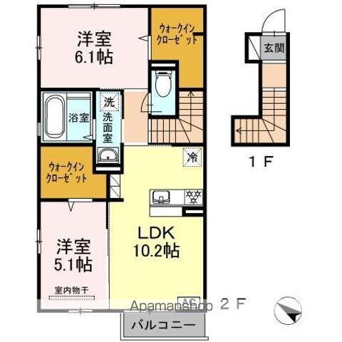 SEJOUR-N(2LDK/2階)の間取り写真