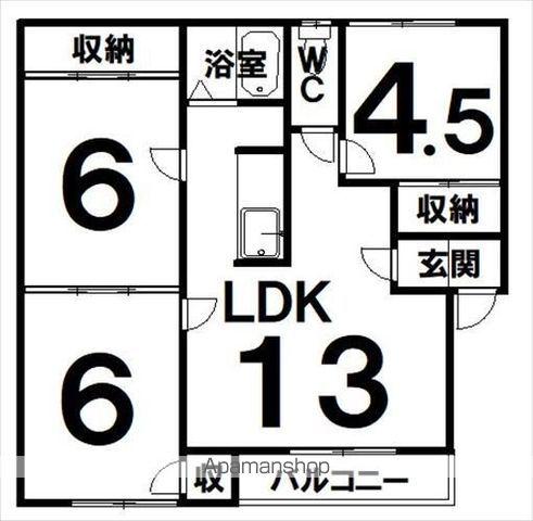 田中マンション(3LDK/2階)の間取り写真