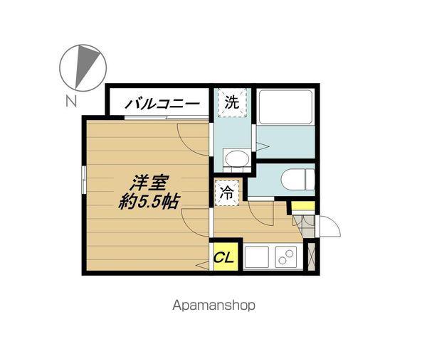 レーヴ・WARABI(1K/1階)の間取り写真