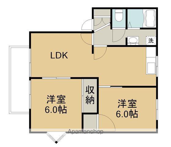 シャンクレール田室(2LDK/1階)の間取り写真