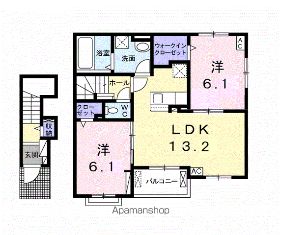 ラバン・ドールプラス(2LDK/2階)の間取り写真