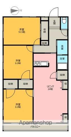 メゾンロア上岡本(3LDK/5階)の間取り写真