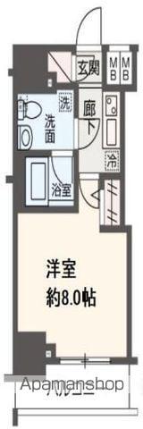 メインステージ三田アーバンスクエア(1K/2階)の間取り写真