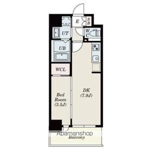 ALIVIS堺浜寺(1DK/8階)の間取り写真