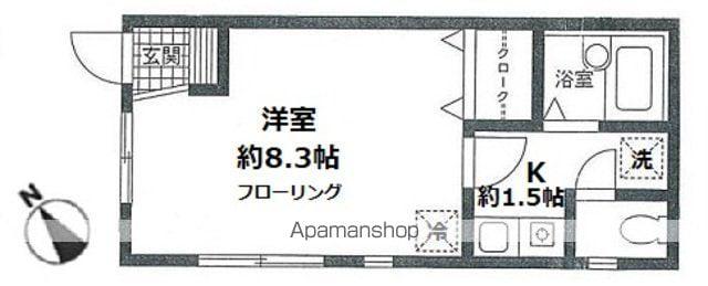アルシオネ妙蓮寺(1K/1階)の間取り写真