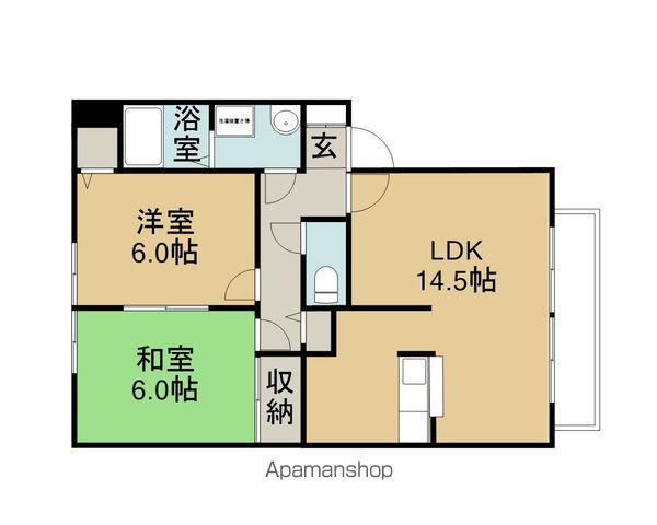 サングランデ(2LDK/1階)の間取り写真