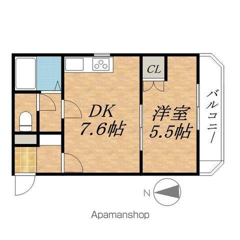 マーベリック帯広南(1DK/4階)の間取り写真