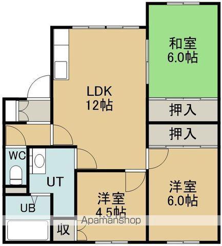 グランドハイム七重浜(3LDK/2階)の間取り写真