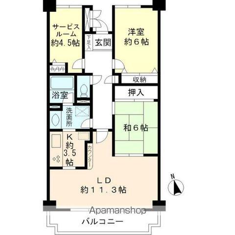 カルム赤羽(2SLDK/3階)の間取り写真