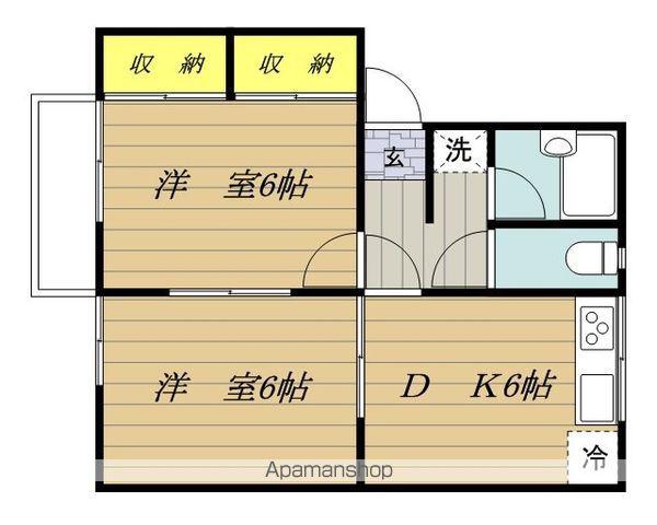 メディオ中の原(2DK/2階)の間取り写真
