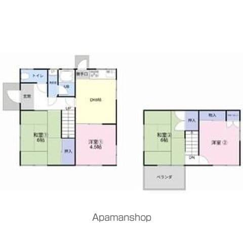 太多線 可児駅 徒歩15分 2階建 築53年(4DK)の間取り写真