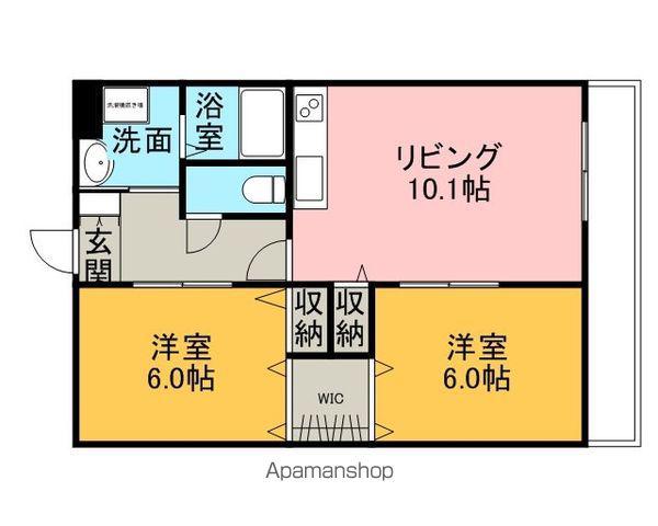 コンフォート(2LDK/4階)の間取り写真