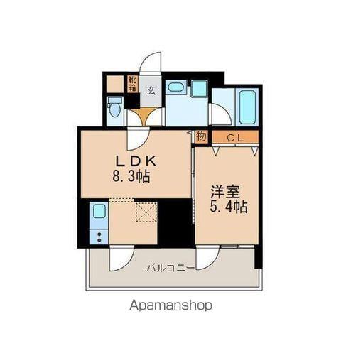 プレミアムコート葵(1LDK/14階)の間取り写真