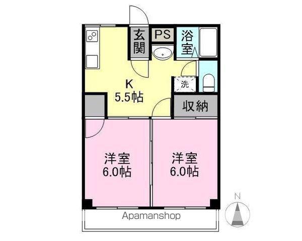 大恵第2マンション(2K/2階)の間取り写真