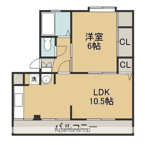 スイーティー葉山(1LDK/4階)の間取り写真