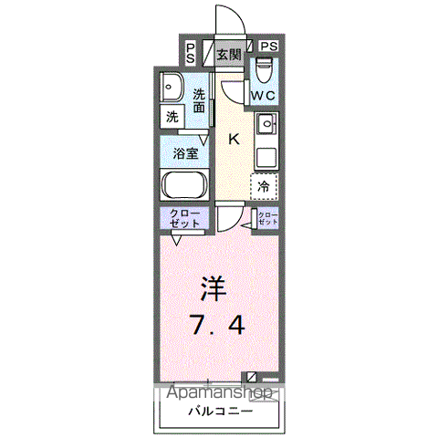 スプレンドーレ(1K/3階)の間取り写真