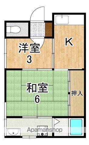 近鉄難波・奈良線 近鉄奈良駅 バス乗車時間：12分 奈良阪南口バス停で下車 徒歩1分 1階建 築54年(2K/1階)の間取り写真