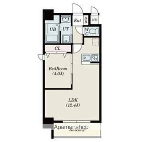 ALIVIS北梅田(1LDK/4階)の間取り写真