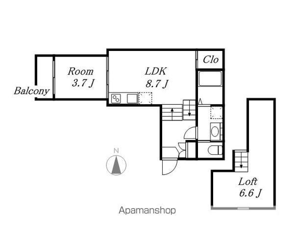 TARY大秋町(1LDK/2階)の間取り写真