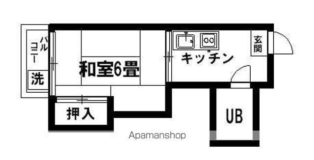 スカイハウス壺川(1K/2階)の間取り写真