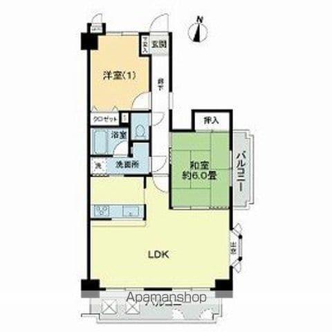 ライオンズガーデン松山紅葉町(2LDK/1階)の間取り写真