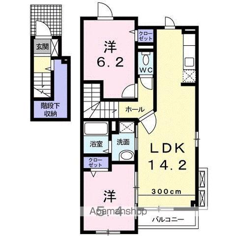 グランSフィールドⅠ(2LDK/2階)の間取り写真