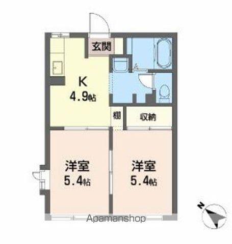 フォーブル加賀野(2K/1階)の間取り写真