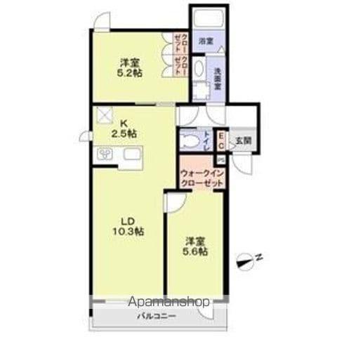 豊島区駒込6丁目計画 北棟(2LDK/2階)の間取り写真