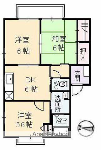 ハイツ相本Ⅱ(3DK/2階)の間取り写真
