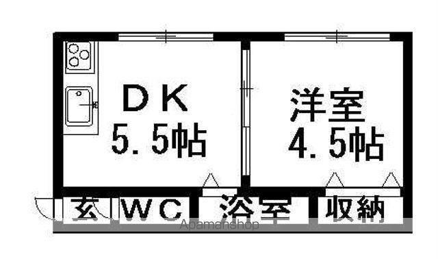 第二コーポ渥美(1DK/1階)の間取り写真
