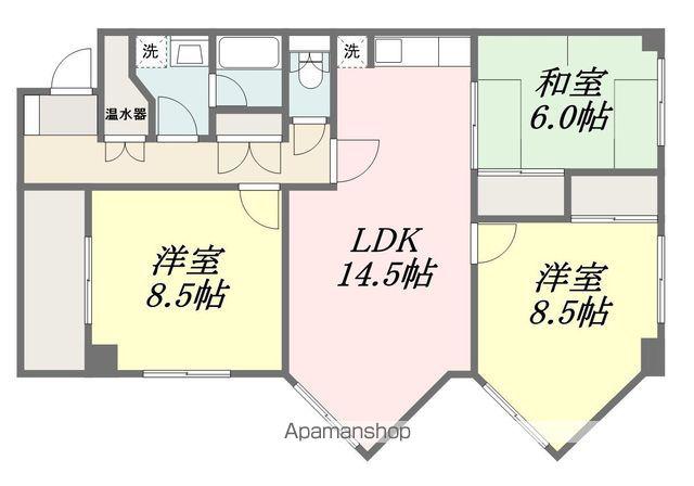 チュリス道後(3LDK/3階)の間取り写真