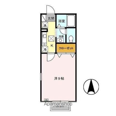ブランヴェール(1K/1階)の間取り写真
