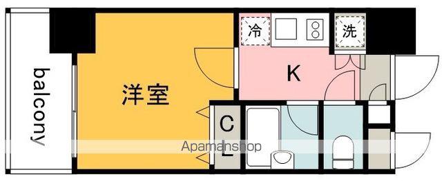スパシエルクス府中(1K/8階)の間取り写真