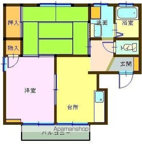 サンハイツ南町(2DK/2階)の間取り写真