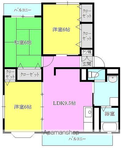 サンヴィレッジY(3LDK/2階)の間取り写真