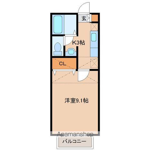 サンガーデンⅢ(1K/1階)の間取り写真