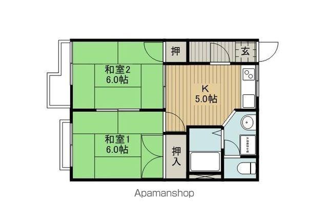 林の峯ハイツ(2K/2階)の間取り写真
